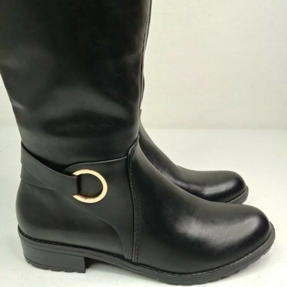 Alfani Women's Jadah Black Knee-High Equestrian Boot Black Size 6.5M